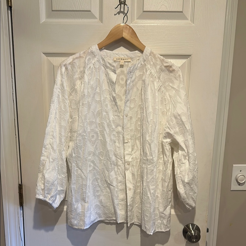 White Embroidered Women's Top